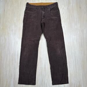 Prana Brown Corduroy Straight Leg Pants Classic Casual Outdoor Comfort 33x32